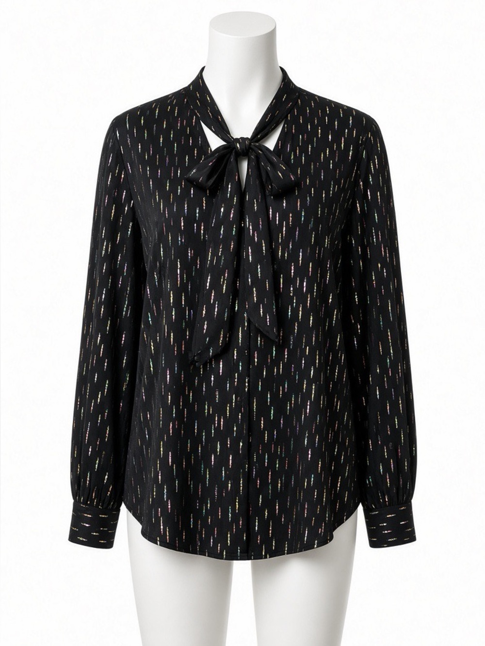 NWT J.Crew Rainbow Lurex Tie-Neck Blouse + Cami size medium NEW